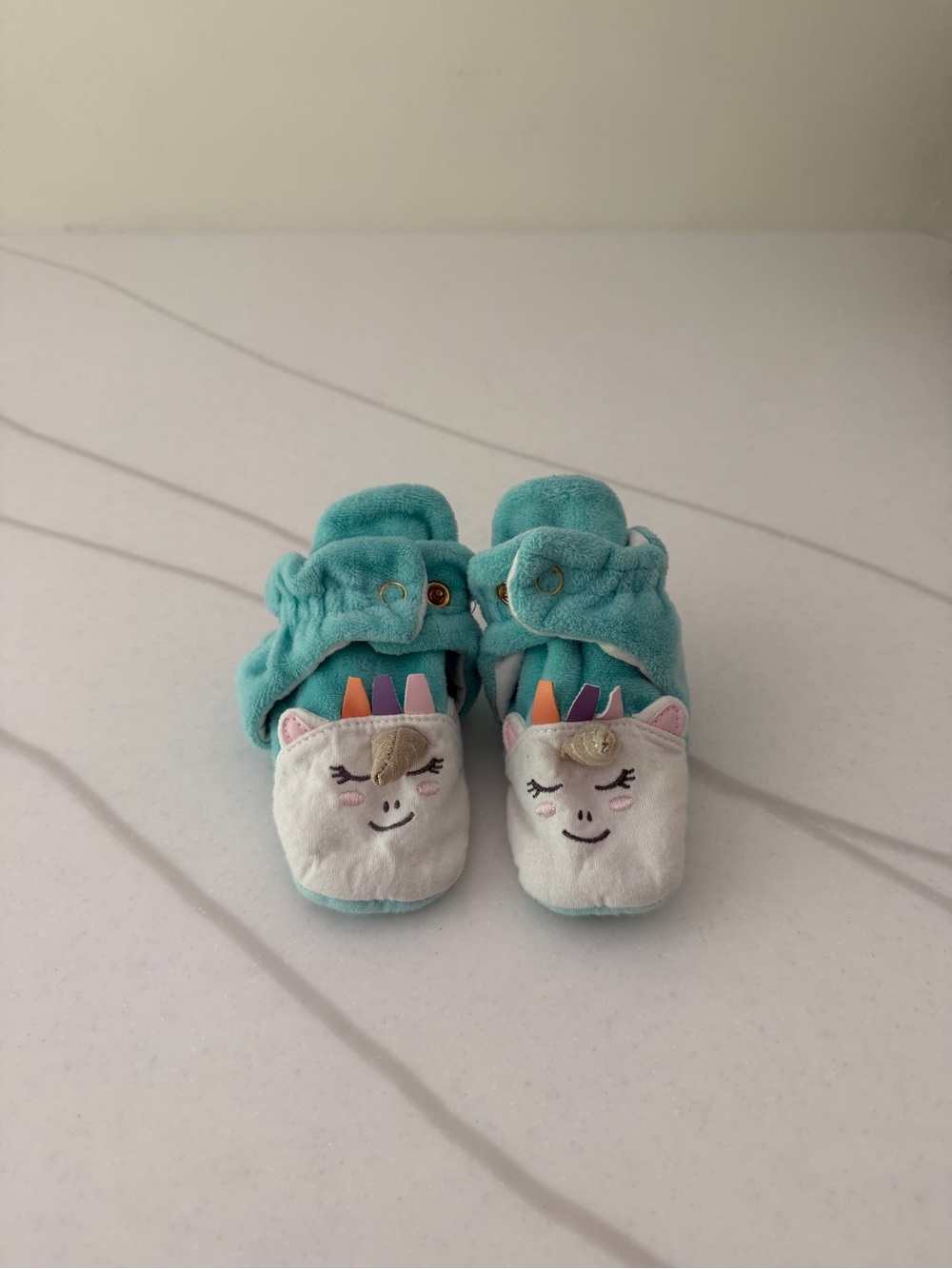 Robeez Magical Unicorn Snap Booties Turquoise 6–12 Months
